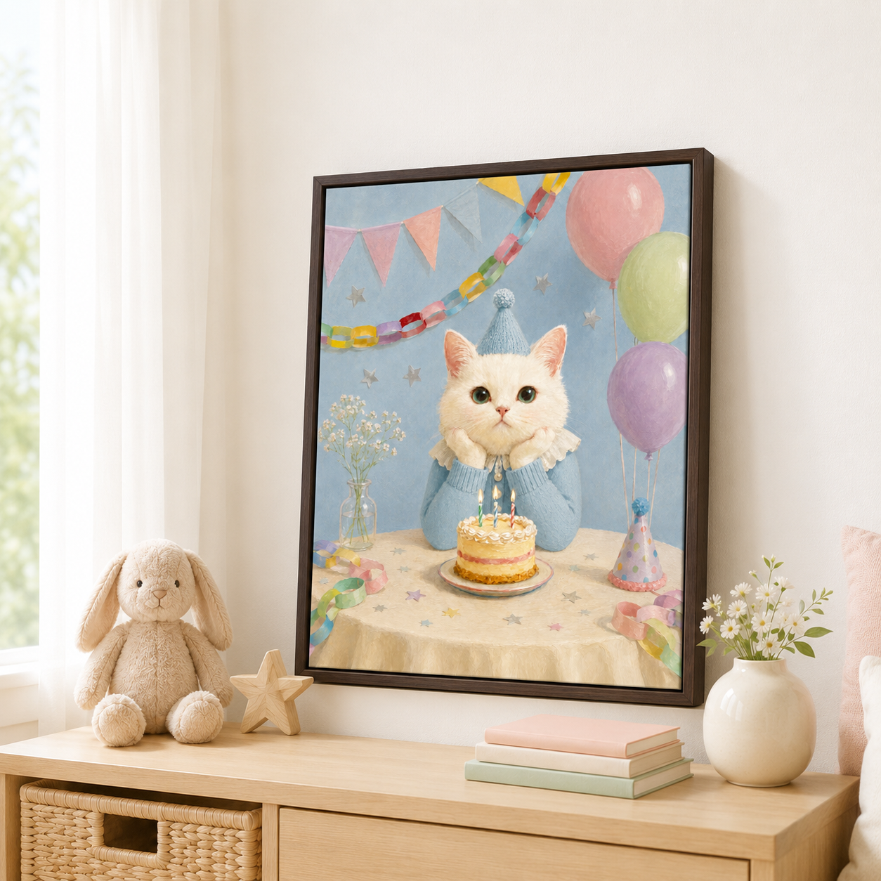Custom Pet Birthday Portrait Canvas Aura Canvas