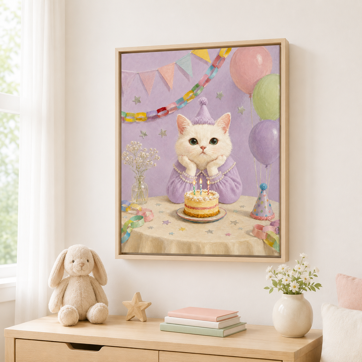 Custom Pet Birthday Portrait Canvas Aura Canvas