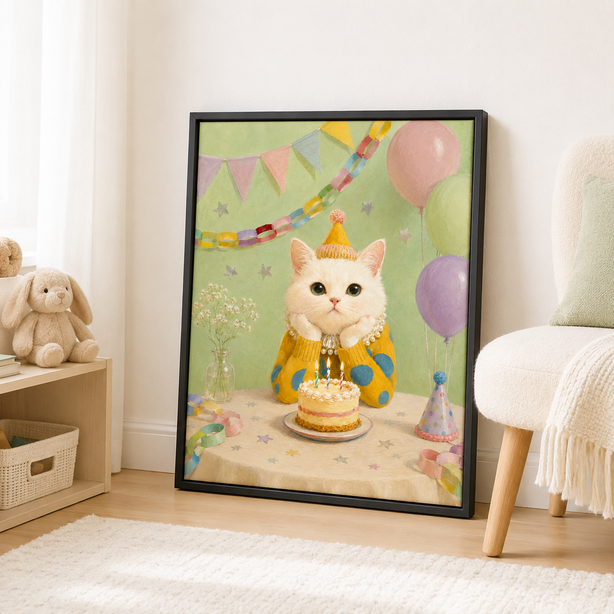 Custom Pet Birthday Portrait Canvas Aura Canvas