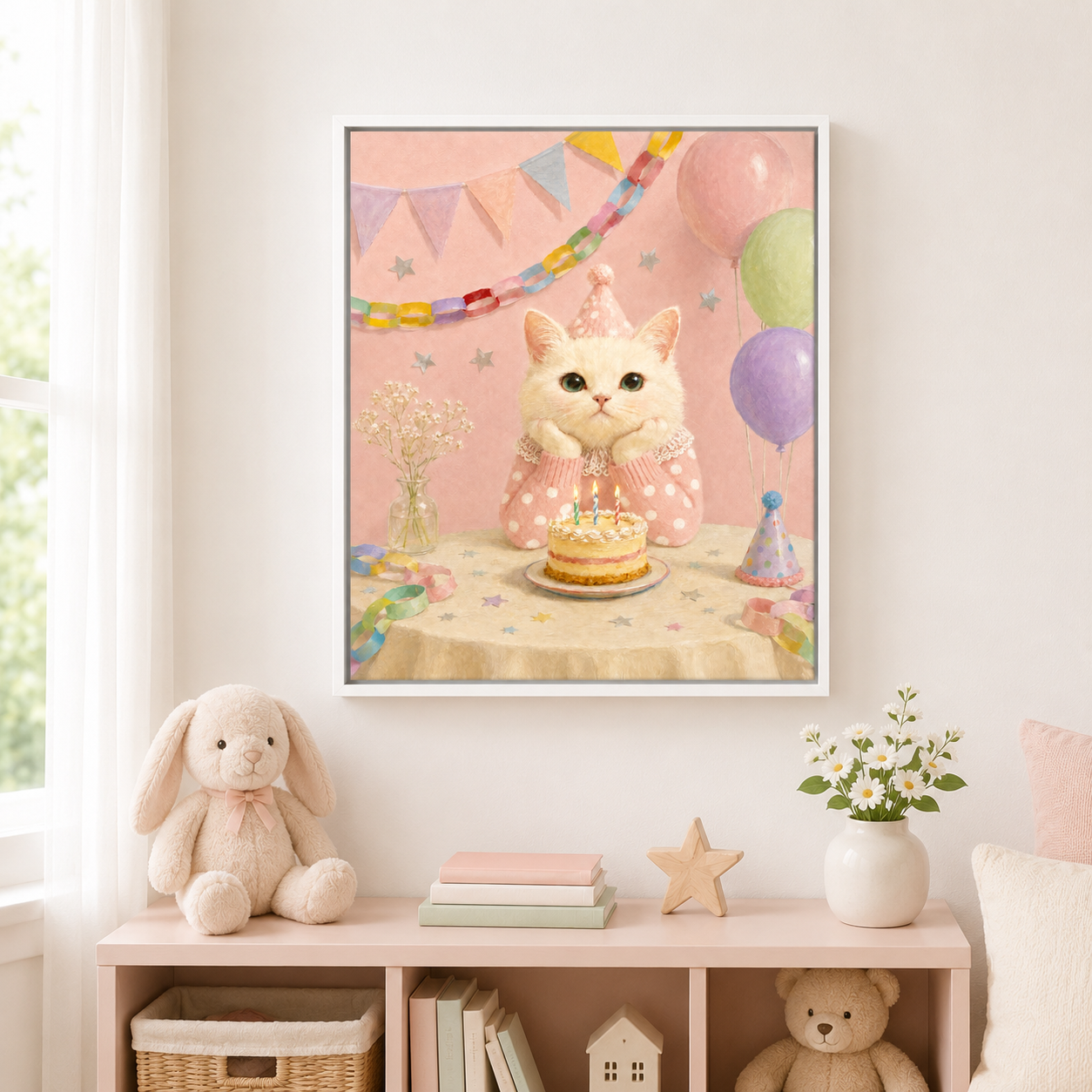 Custom Pet Birthday Portrait Canvas Aura Canvas