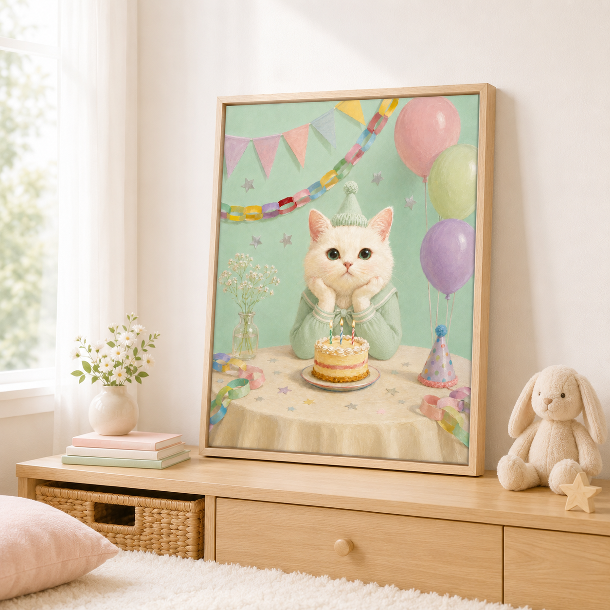 Custom Pet Birthday Portrait Canvas Aura Canvas