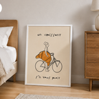 Croissant Bicycle Canvas Wall Art Aura Canvas
