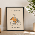 Croissant Bicycle Canvas Wall Art Aura Canvas