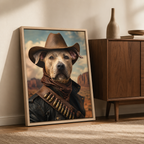 Custom Cowboy Dog Portrait Canvas Aura Canvas