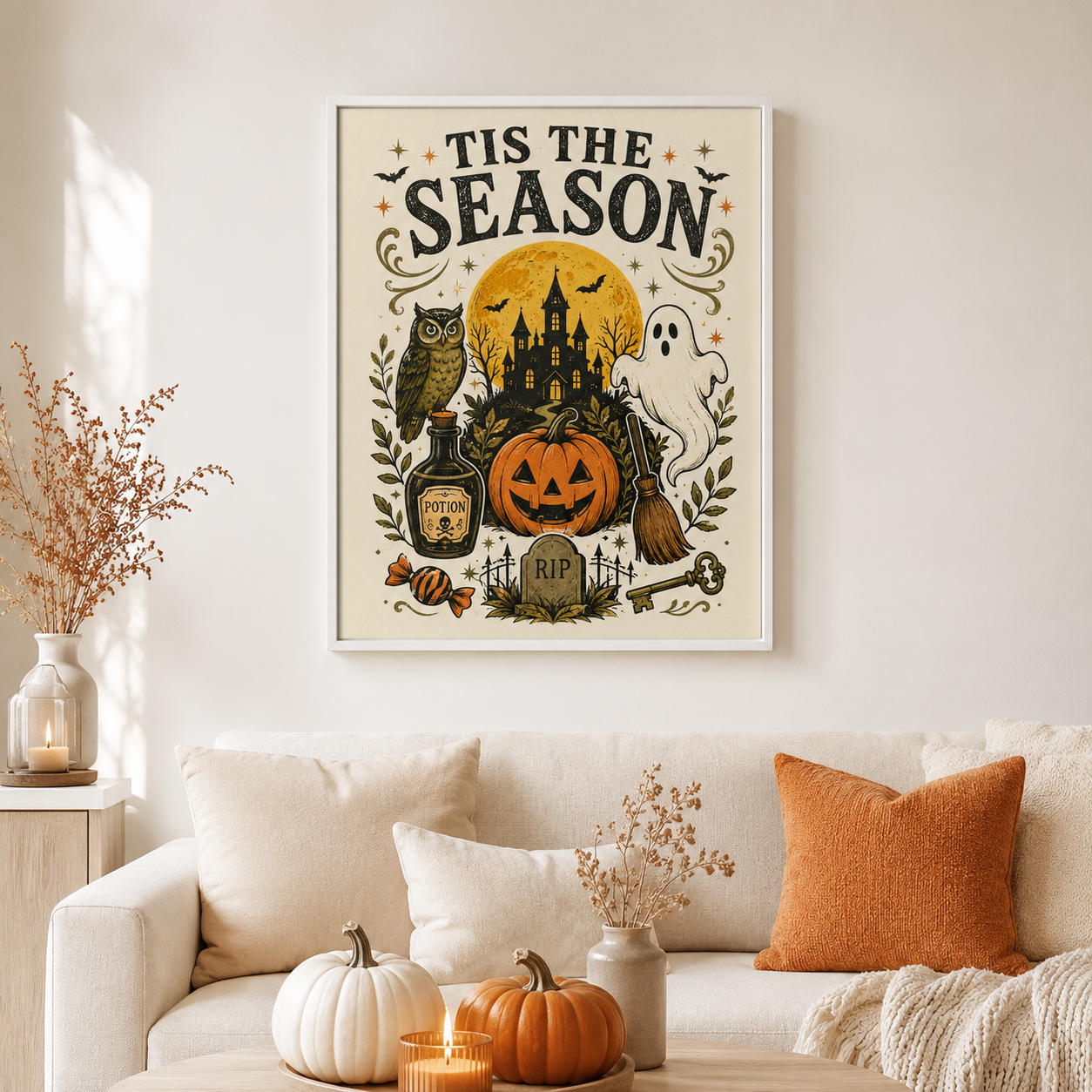 Tis The Season Halloween Canvas Wall Art Aura Canvas