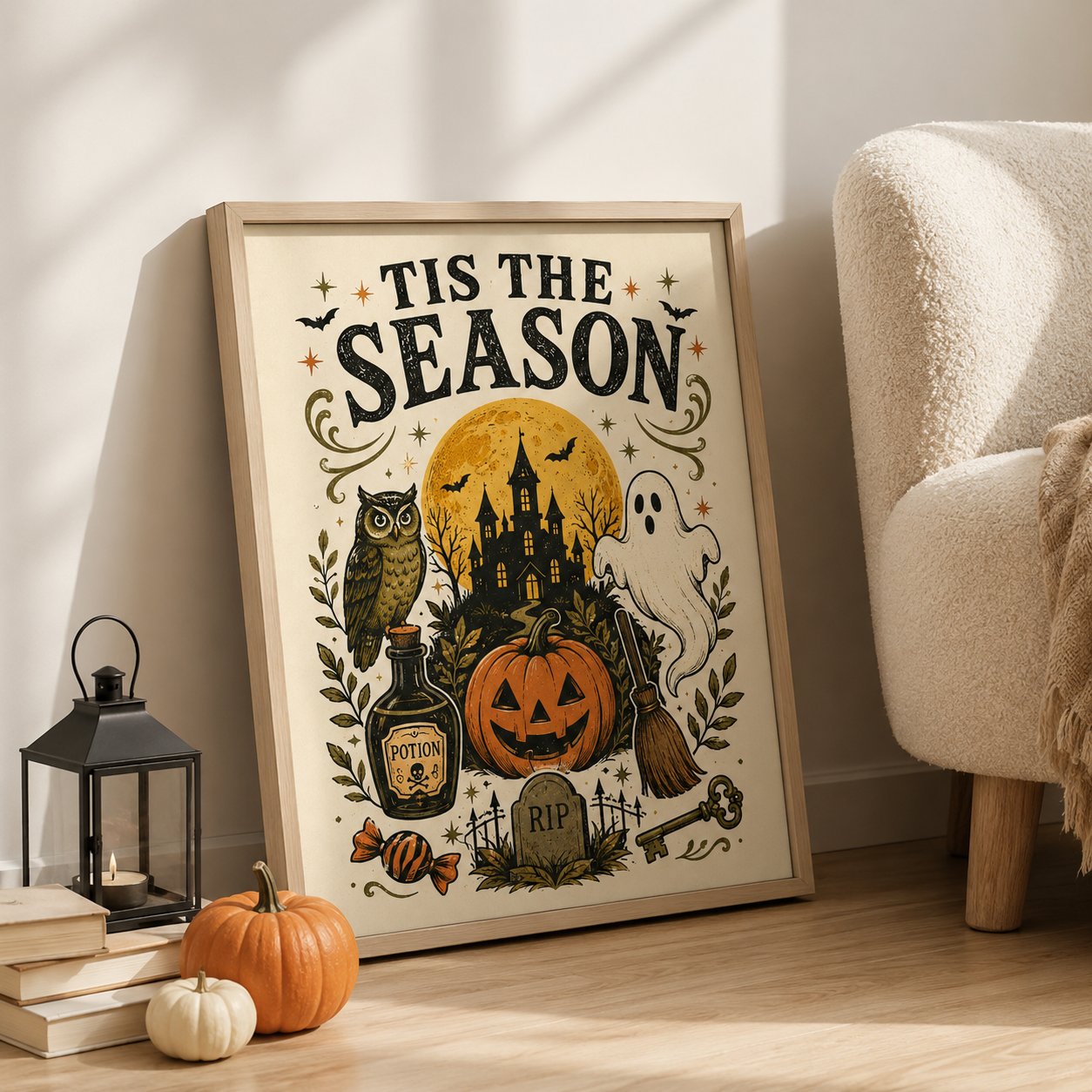 Tis The Season Halloween Canvas Wall Art Aura Canvas