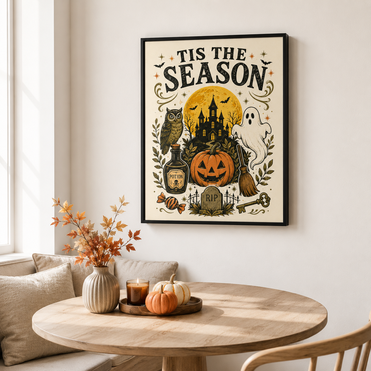 Tis The Season Halloween Canvas Wall Art Aura Canvas