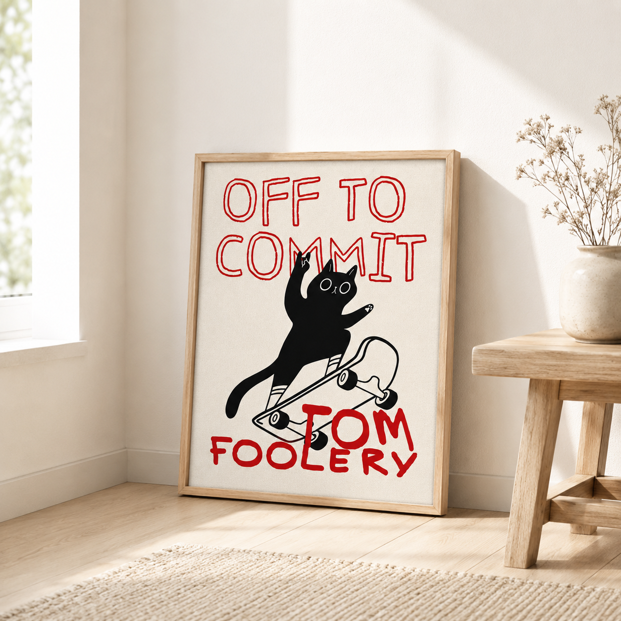 Tomfoolery Cat Canvas Wall Art Aura Canvas