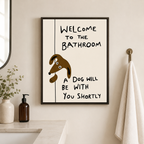 Funny Dog Bathroom Canvas Wall Art Aura Canvas