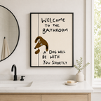 Funny Dog Bathroom Canvas Wall Art Aura Canvas