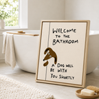 Funny Dog Bathroom Canvas Wall Art Aura Canvas