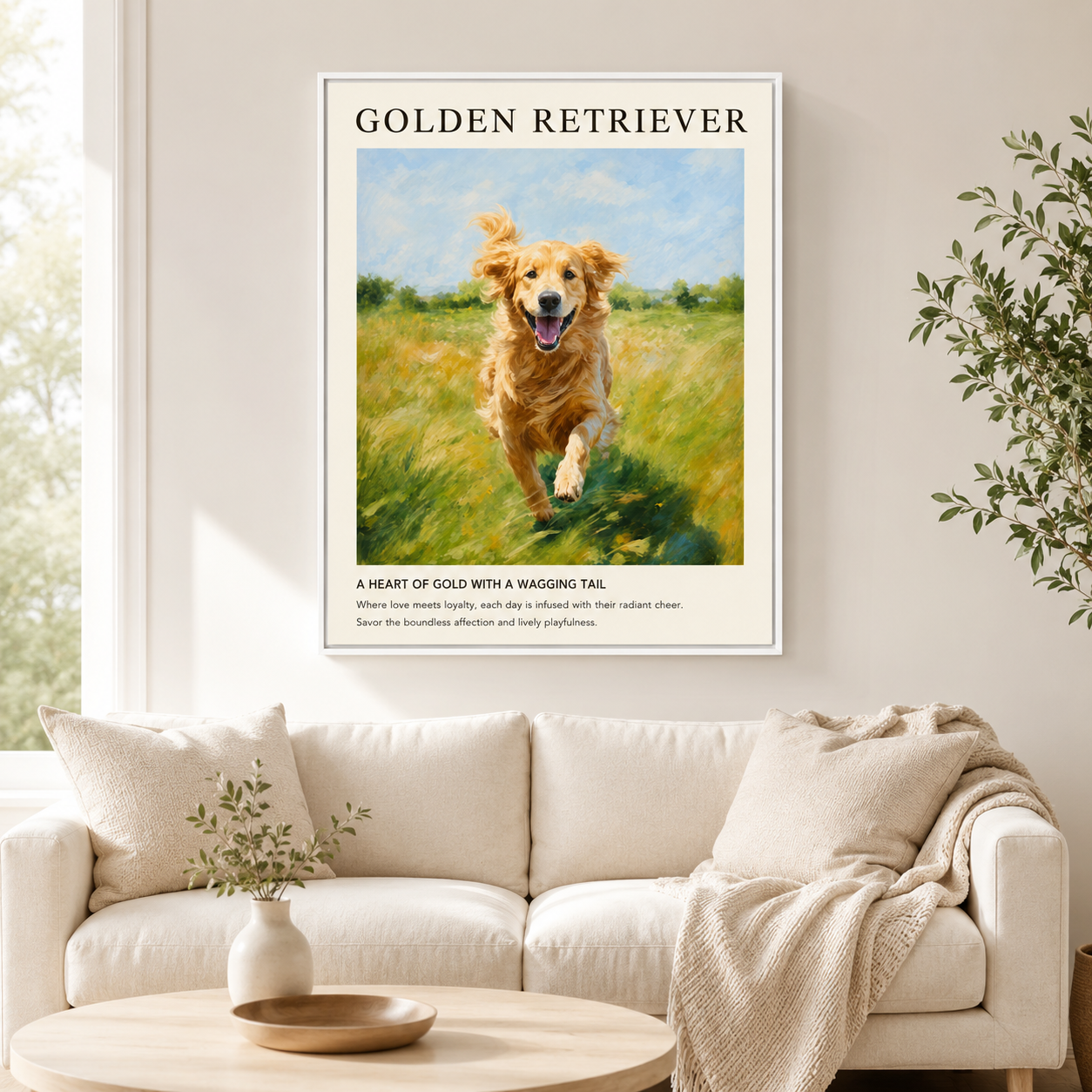 Golden Retriever Canvas Wall Art Aura Canvas