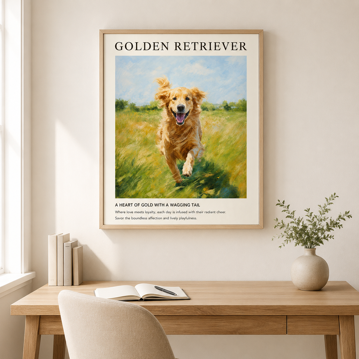Golden Retriever Canvas Wall Art Aura Canvas