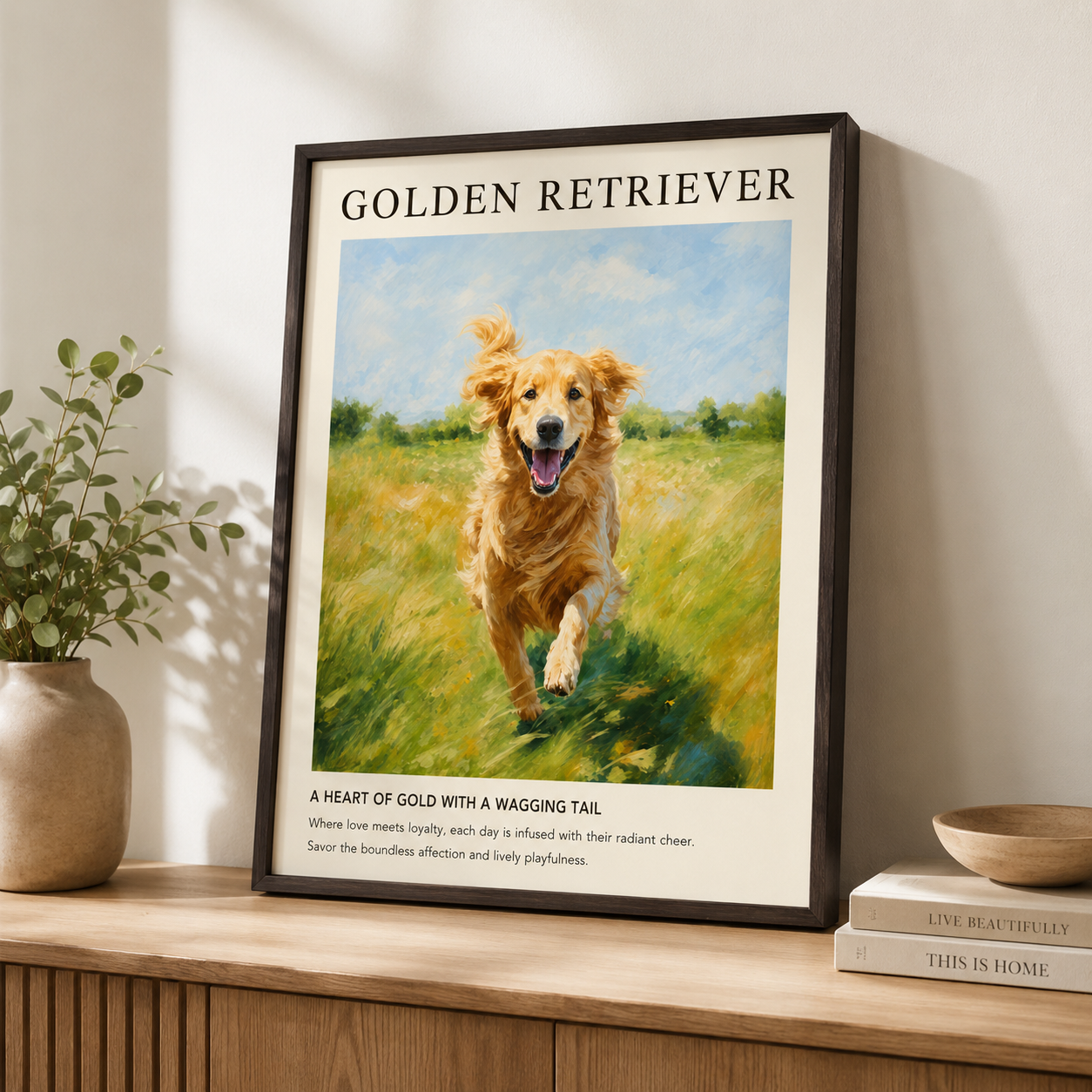Golden Retriever Canvas Wall Art Aura Canvas