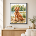 Watercolor Dog Canvas Wall Art Aura Canvas