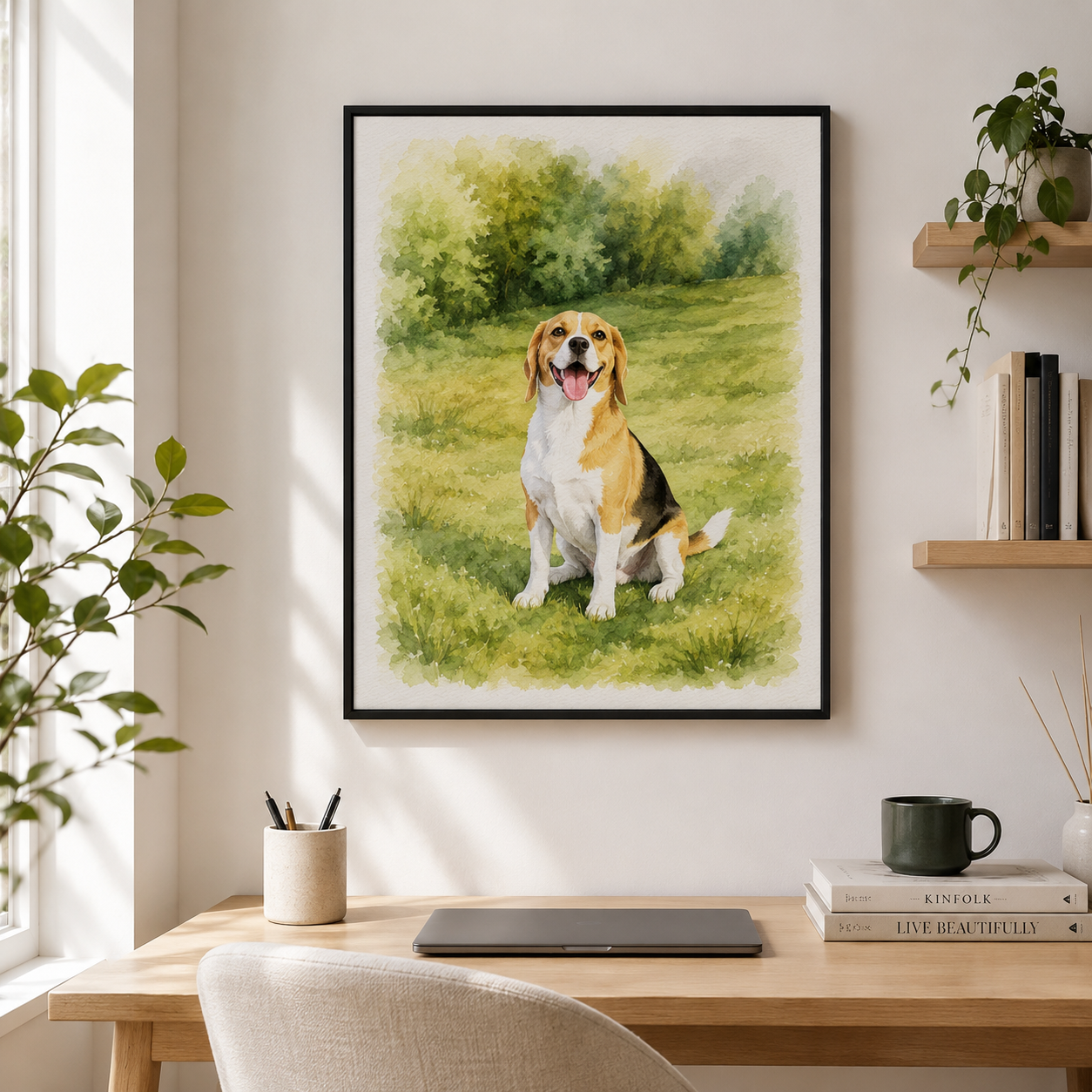 Watercolor Dog Canvas Wall Art Aura Canvas