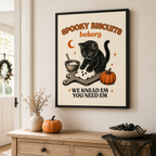 Spooky Biscuits Cat Canvas Wall Art Aura Canvas