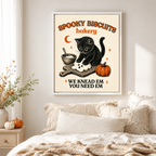 Spooky Biscuits Cat Canvas Wall Art Aura Canvas
