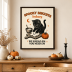 Spooky Biscuits Cat Canvas Wall Art Aura Canvas