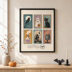 Vintage Halloween Stamp Canvas Wall Art Aura Canvas