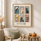 Vintage Halloween Stamp Canvas Wall Art Aura Canvas