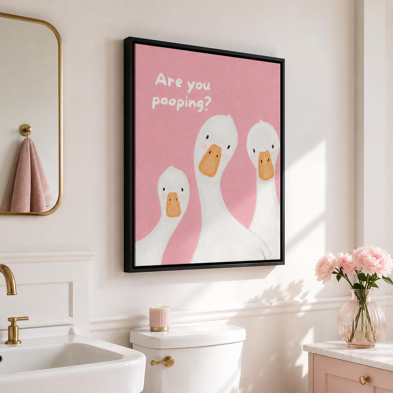 Are You Pooping Goose Canvas Wall Art Aura Canvas