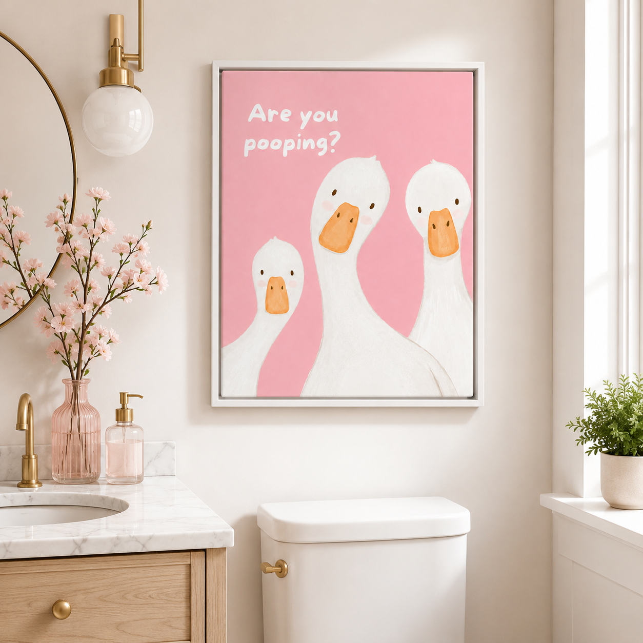 Are You Pooping Goose Canvas Wall Art Aura Canvas