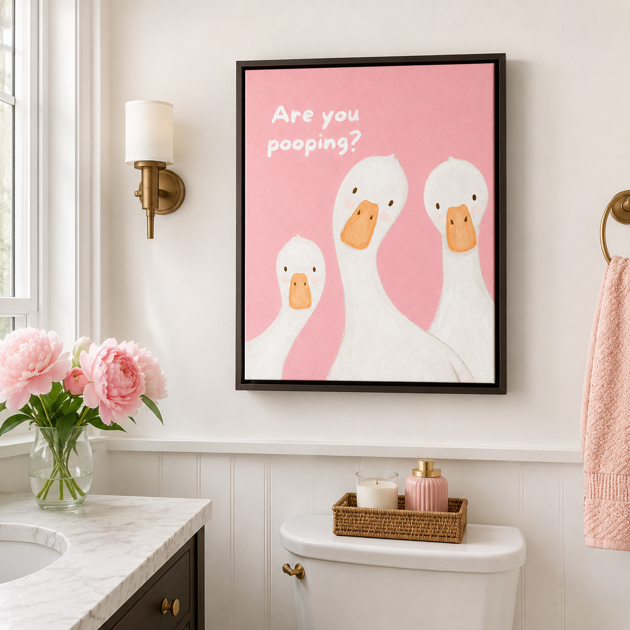Are You Pooping Goose Canvas Wall Art Aura Canvas