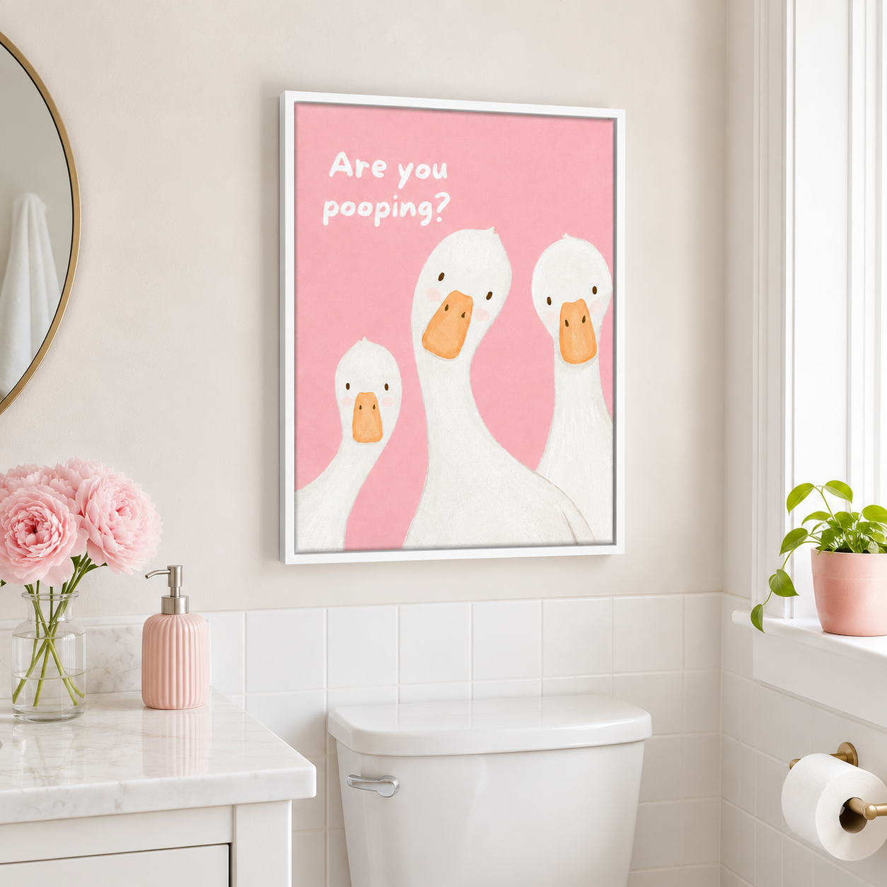 Are You Pooping Goose Canvas Wall Art Aura Canvas