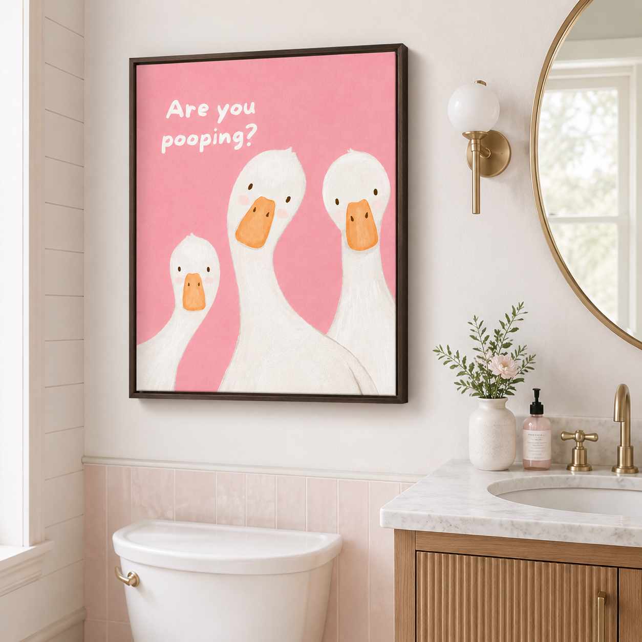 Are You Pooping Goose Canvas Wall Art Aura Canvas