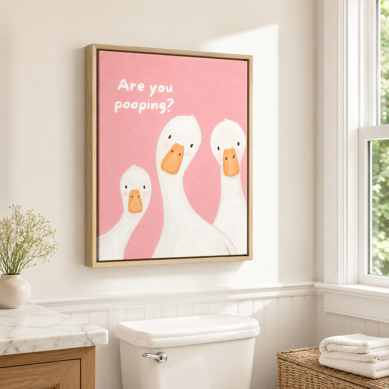 Are You Pooping Goose Canvas Wall Art Aura Canvas