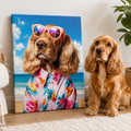 Custom Summer Pet Portrait Canvas Aura Canvas