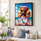 Custom Summer Pet Portrait Canvas Aura Canvas