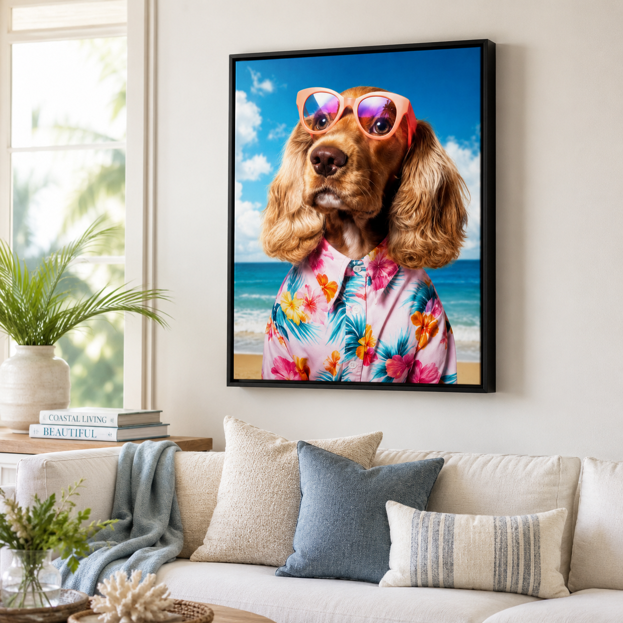 Custom Summer Pet Portrait Canvas Aura Canvas