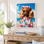 Custom Summer Pet Portrait Canvas Aura Canvas
