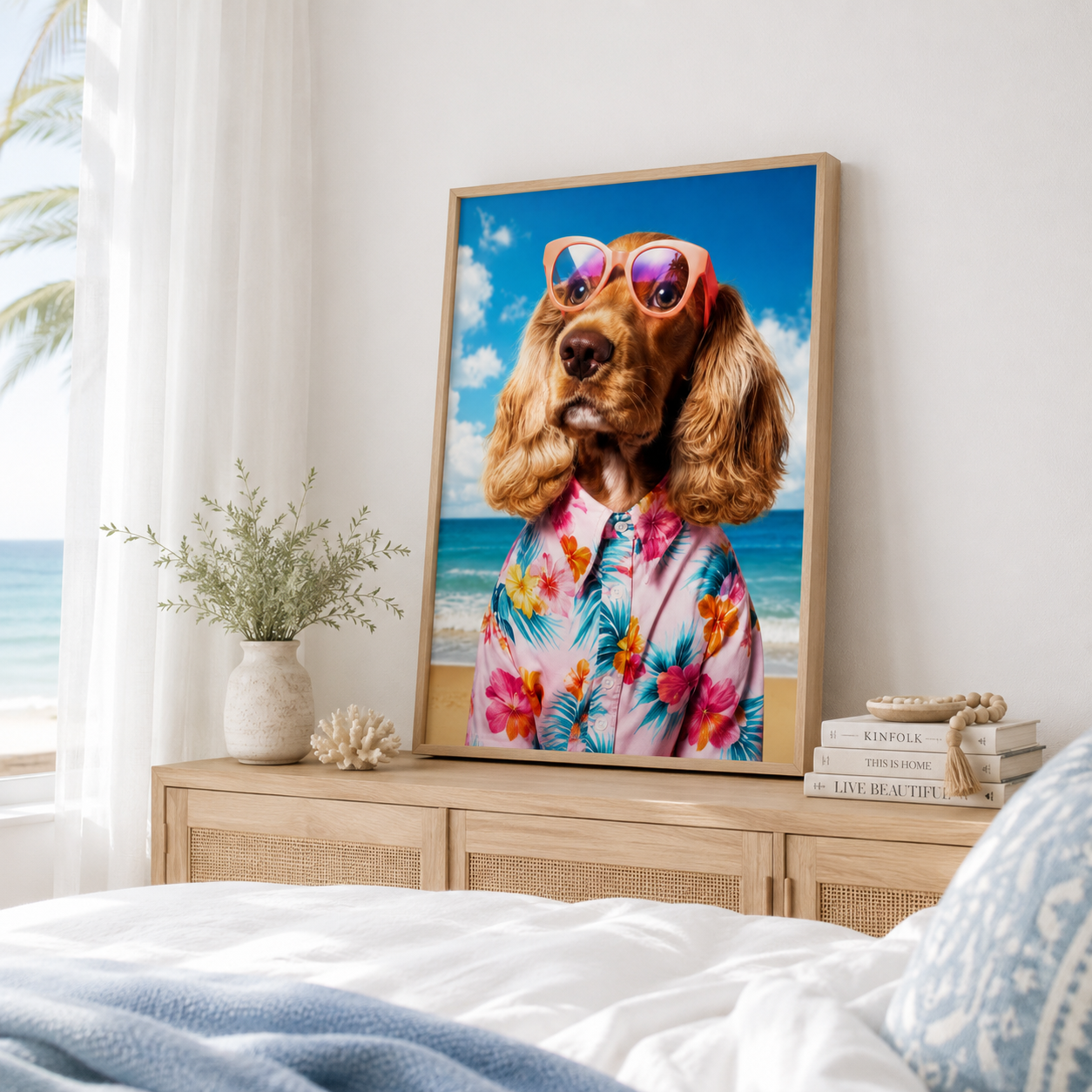 Custom Summer Pet Portrait Canvas Aura Canvas