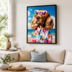 Custom Summer Pet Portrait Canvas Aura Canvas