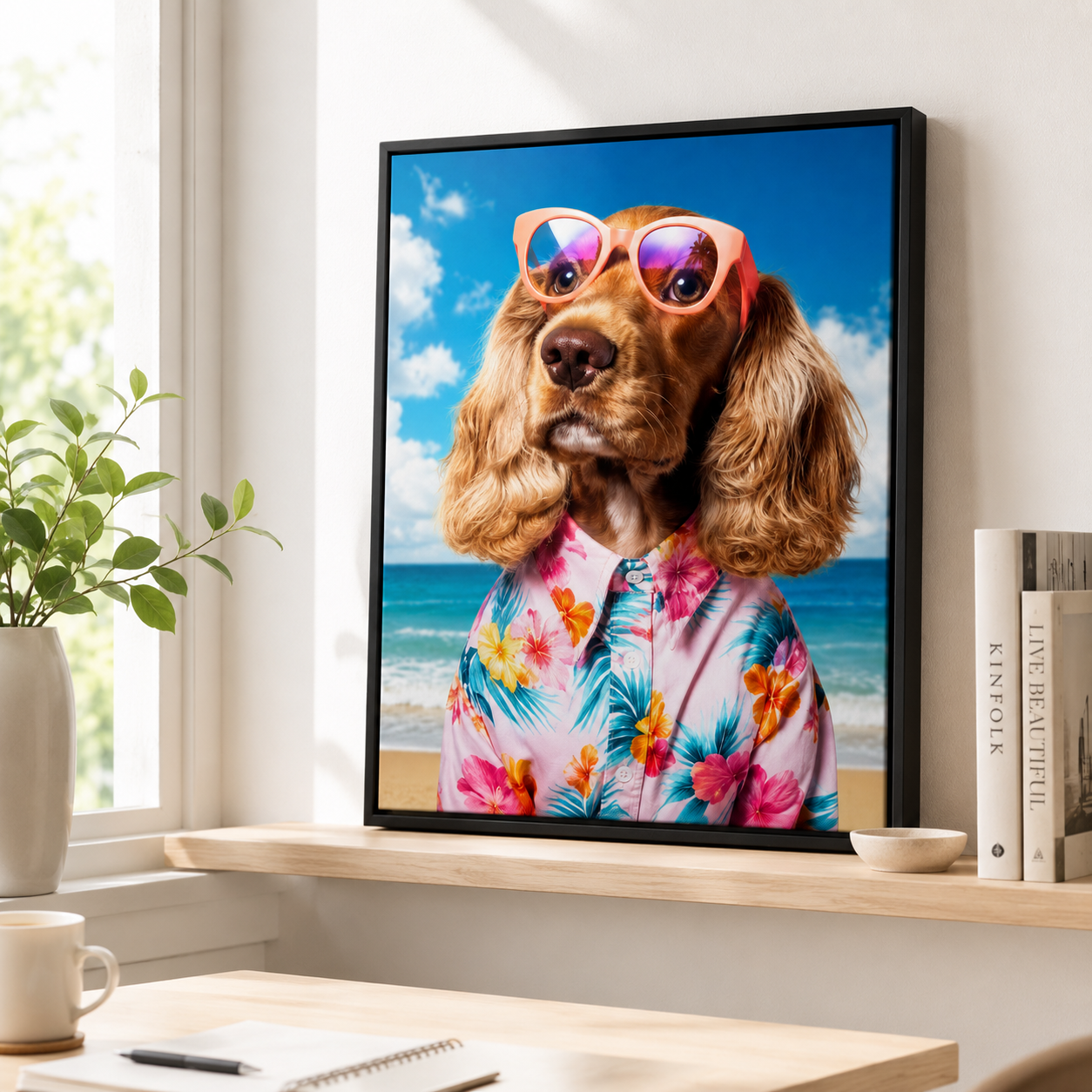 Custom Summer Pet Portrait Canvas Aura Canvas