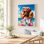 Custom Summer Pet Portrait Canvas Aura Canvas
