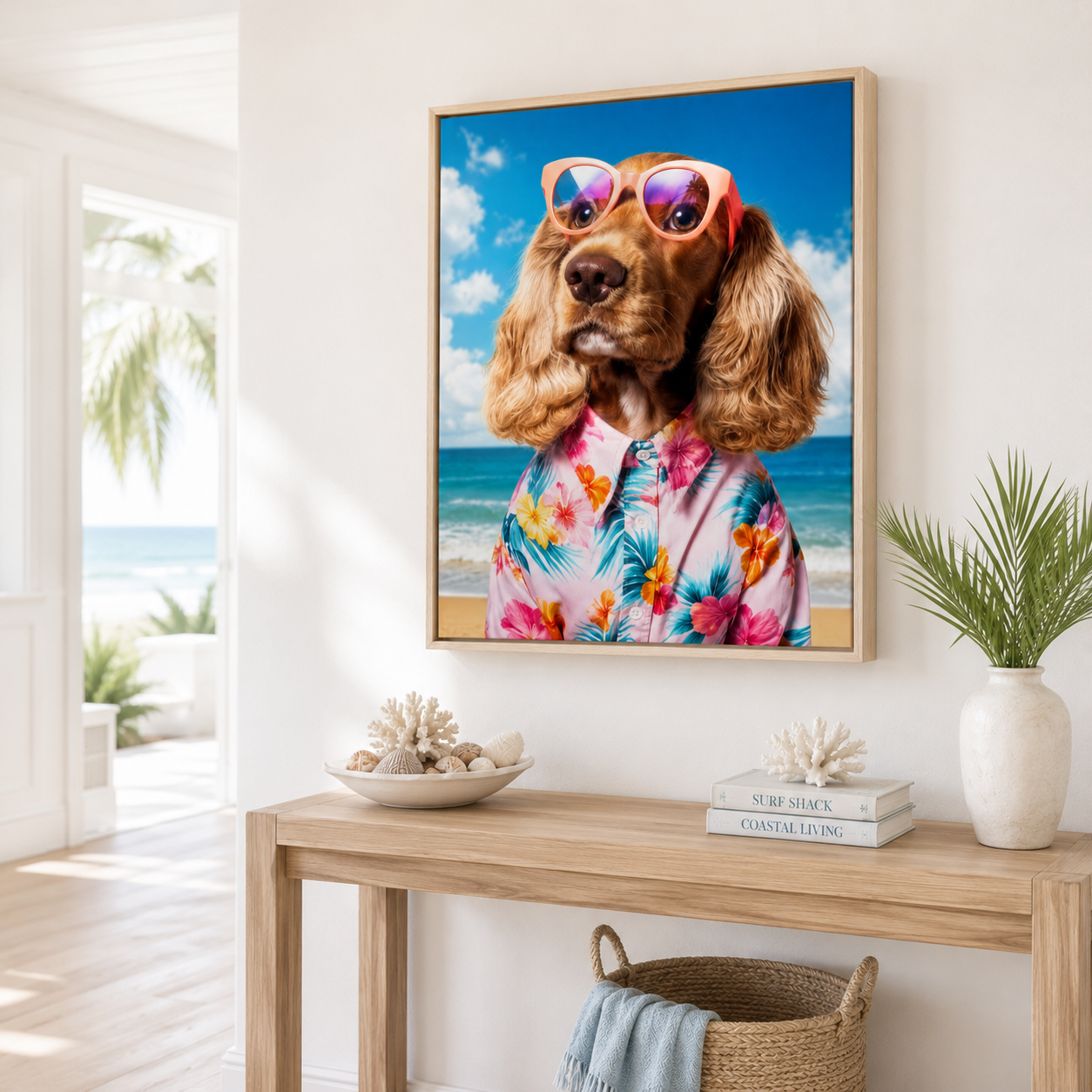 Custom Summer Pet Portrait Canvas Aura Canvas