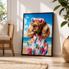 Custom Summer Pet Portrait Canvas Aura Canvas