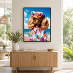 Custom Summer Pet Portrait Canvas Aura Canvas