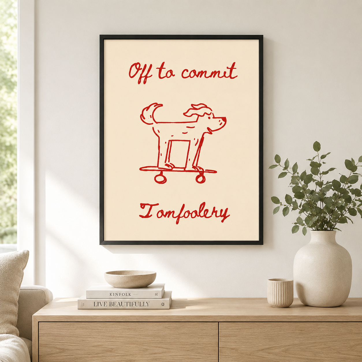 Tomfoolery Dog Canvas Wall Art Aura Canvas