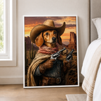 Custom Cowboy Pet Portrait Canvas Aura Canvas