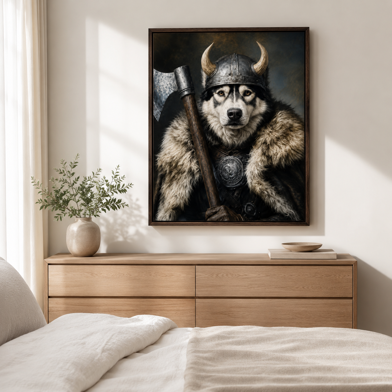 Custom Viking Pet Portrait Canvas Aura Canvas