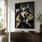 Custom Viking Pet Portrait Canvas Aura Canvas