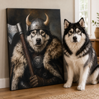 Custom Viking Pet Portrait Canvas Aura Canvas