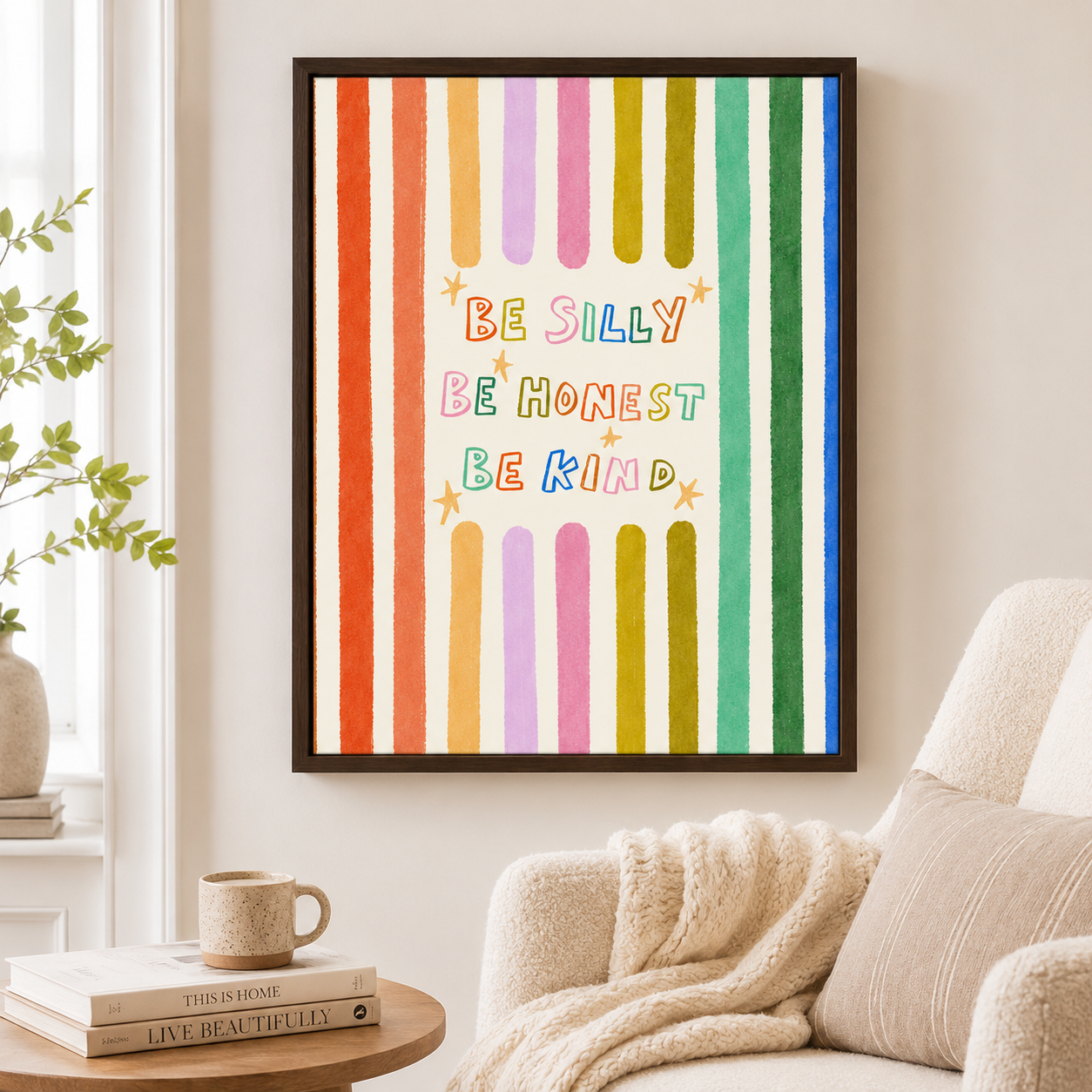 Be Silly Be Honest Be Kind Canvas Wall Art Aura Canvas