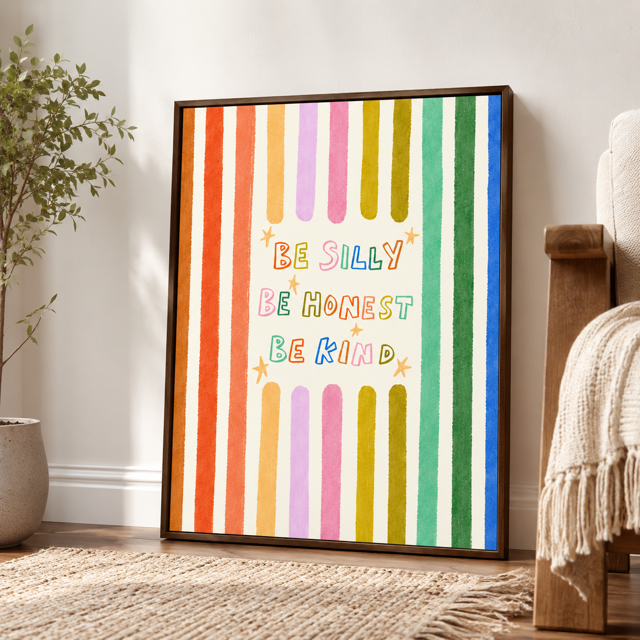 Be Silly Be Honest Be Kind Canvas Wall Art Aura Canvas