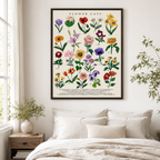 Botanical Flower Cats Canvas Wall Art Aura Canvas